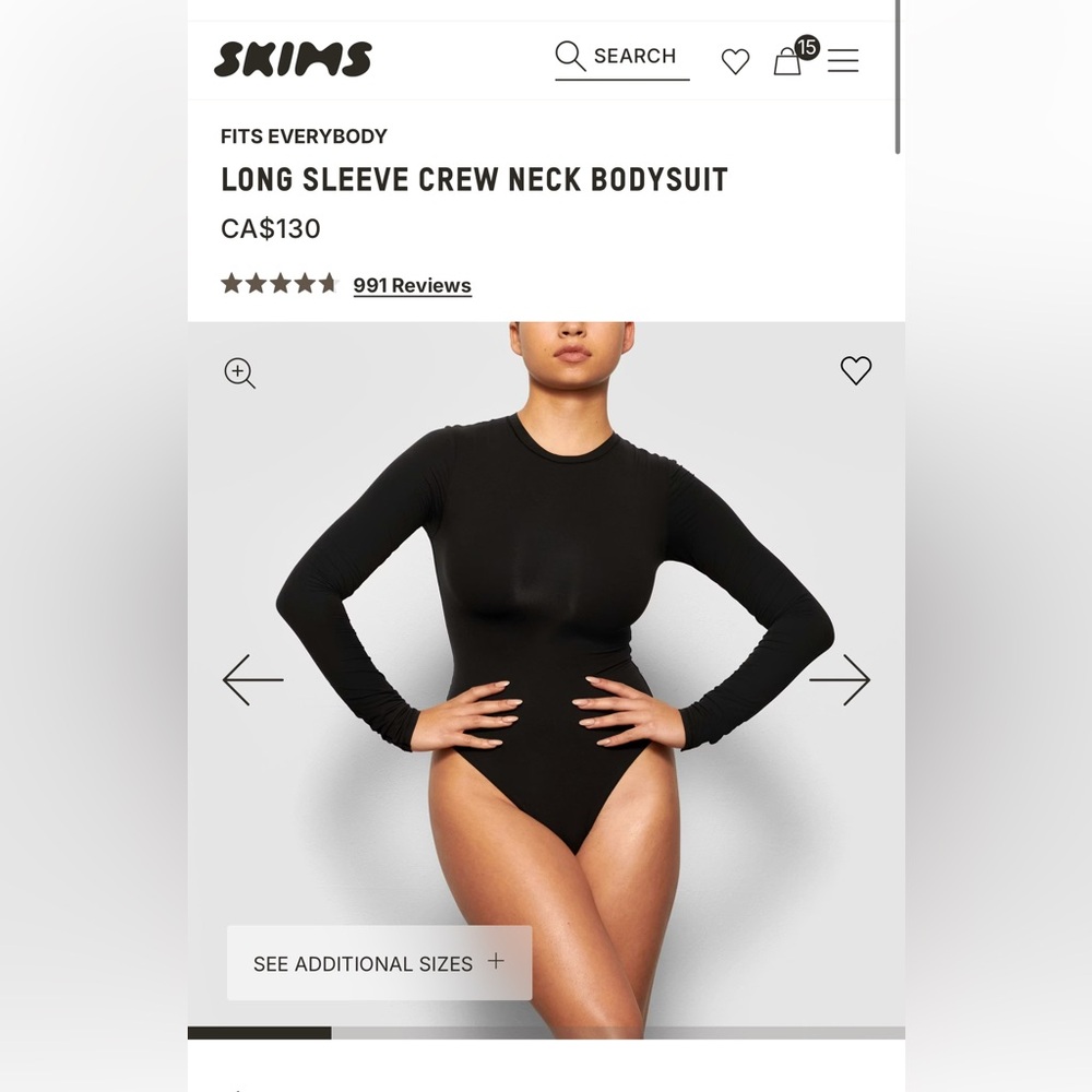 Skims fits everybody long sleeve bodysuit